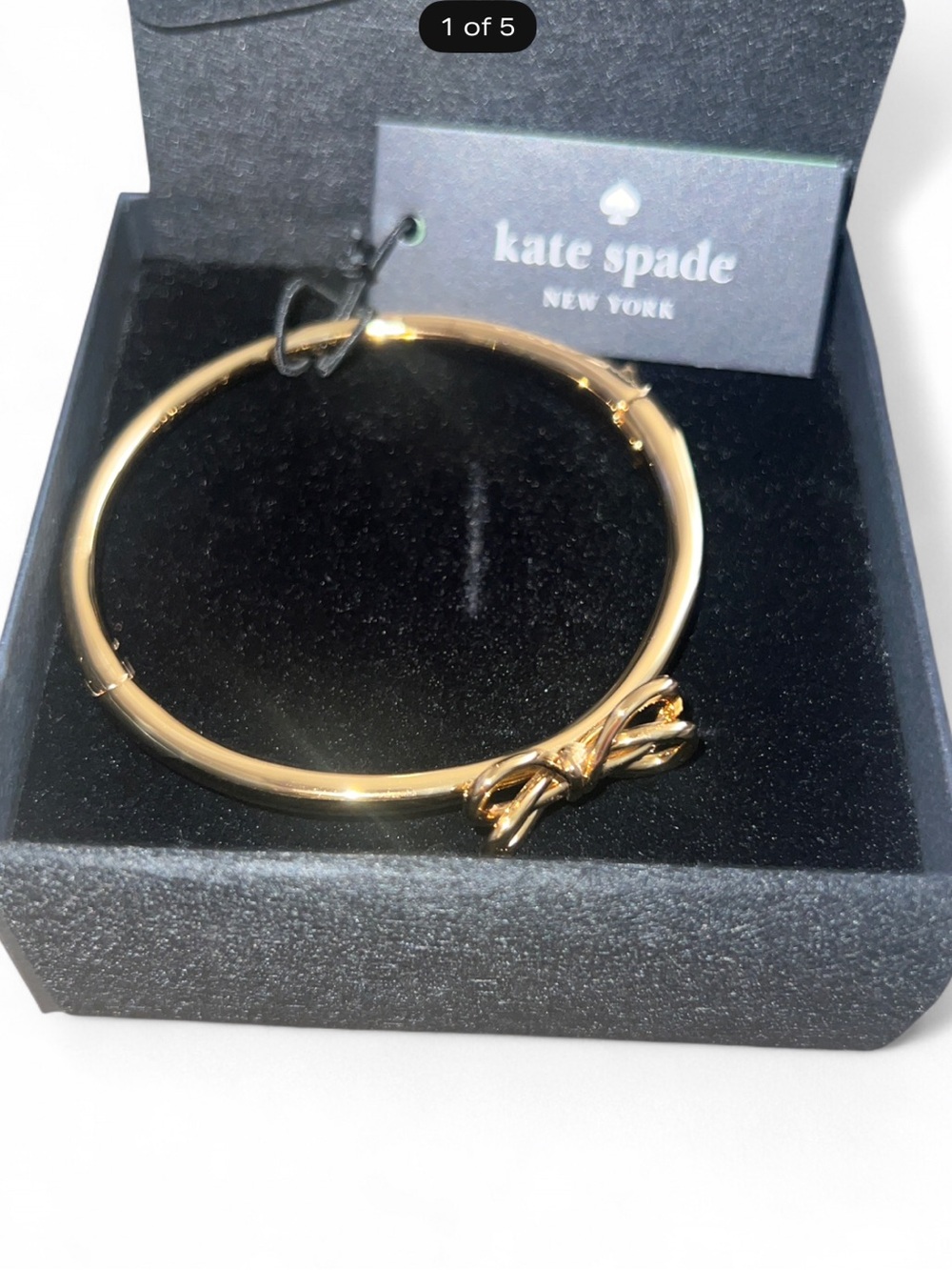 Kate Spade “Boy Meets Girl” Gold Bracelet with Bow Detail
